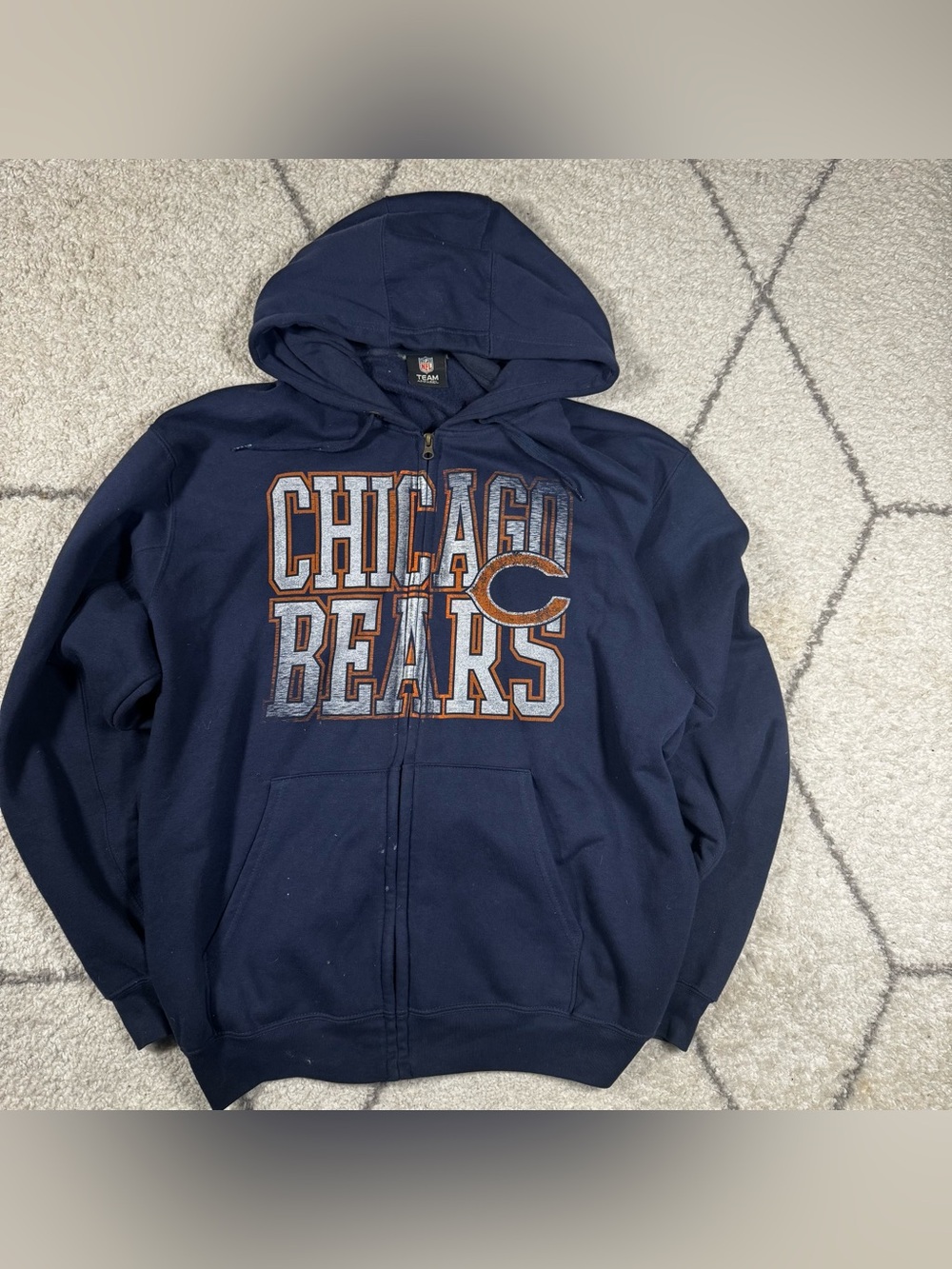 NFL Navy Team Apparel Hoodie with Red and Blue Shield Logo